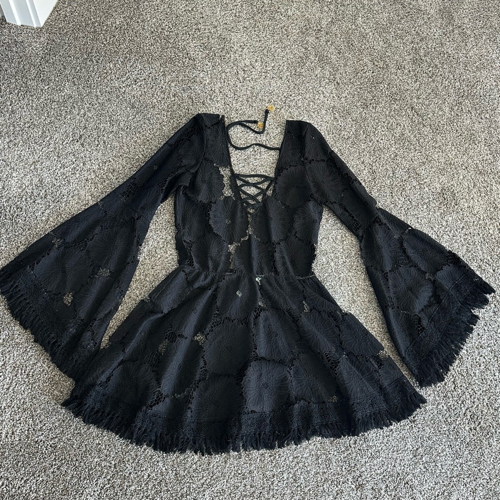NWT Luli Fama Black Long Sleeve Dress